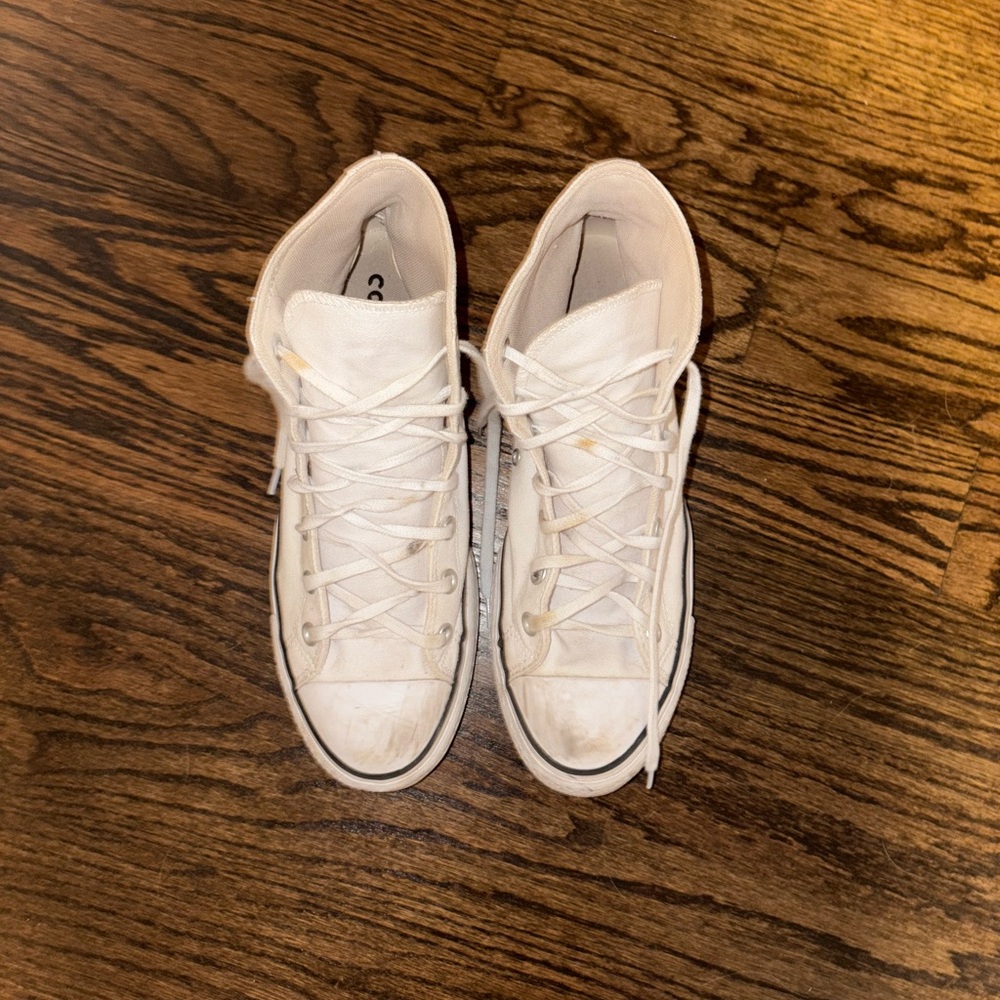 Converse All Star White Platform High Tops